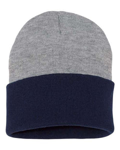 Heather/Navy Cuffed Beanie