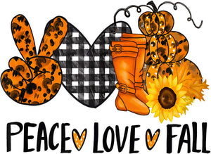 Direct-To-Film Peace Love Fall Pumpkin