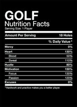 Load image into Gallery viewer, Direct to Film - Golf Nutrition Facts